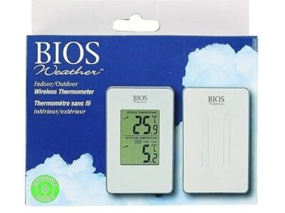 BIOS Thermor Indoor/Outdoor Wireless Thermometer (Silver, 6-Inch x 6.25-Inch x 0.6-Inch)