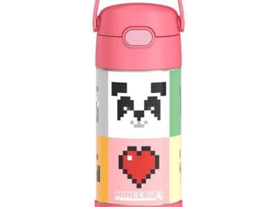 *NEW* Thermos FUNtainer Stainless Steel 12oz/355mL Straw Bottle – Minecraft Pink