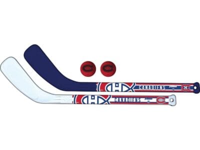 Franklin Sports NHL Montreal Canadiens Mini Hockey Player Stick Set – 2 stick and 2 ball set, MH Player Stick Set