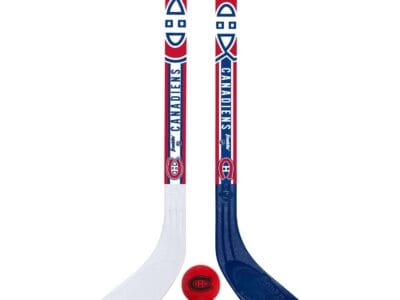 Franklin Sports NHL Montreal Canadiens Mini Hockey Player Stick Set – 2 stick and 2 ball set, MH Player Stick Set