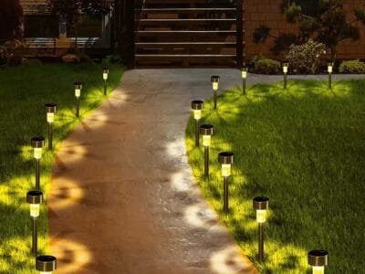 Mainstays Pathway Lighting Set | 8 Solar Powered LED Path & Landscape Lights