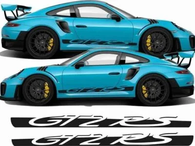 Porsche GT2 RS Racing Seitenstreifen Farbe Schwarz