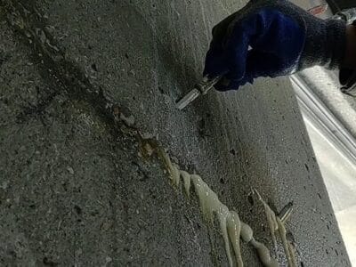 Concrete structures water leakage stoppage using crack injection