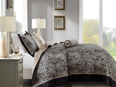 Aubrey Black Paisley 4 pc Bedspread King Set by Madison Park