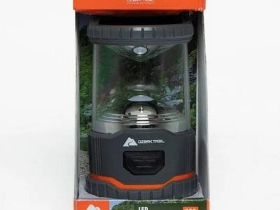 Ozark Trail 200 Lumen LED Battery Powered Lantern, 4 AA Batteries, IPX4 Weather & Drop Resistant