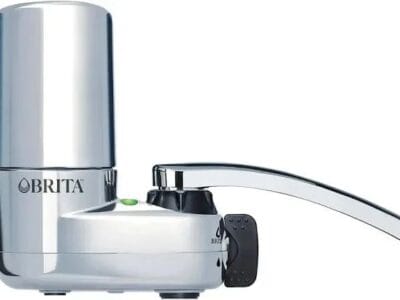 Brita Water Filter for Sink, Faucet Mount Water Filtration System for Tap Water, Reduces 99% of Lead, Chrome
