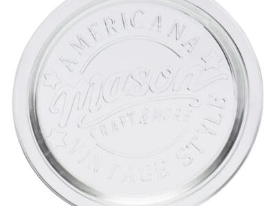 Mason Craft & More 7 Piece Glass Coasters Set with Metal Organizer