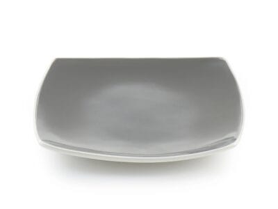 Hometrends Soho Lounge 4 Piece 7.4 Inch Square Stoneware Salad Plate Set in Grey