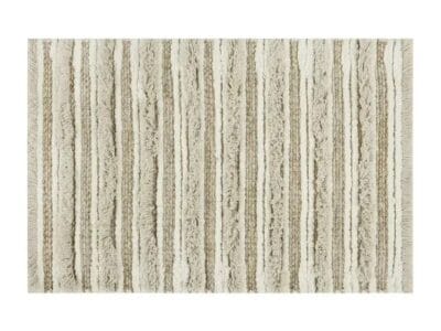 Hometrends Hi Low Striped Handloom 1 Piece Bath Rug 82% Cotton, 18% Rayon 82 x 53cm