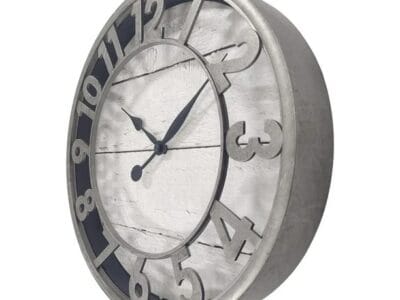 Hometrends 11.5in White Wood Plank Clock, 11.5 in. Dia./1 x 1.9 in. D/1