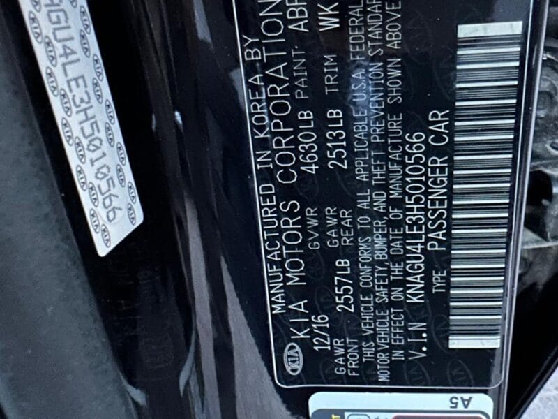 Kia Optima 2017 Full Panoramic , 4 cylinders