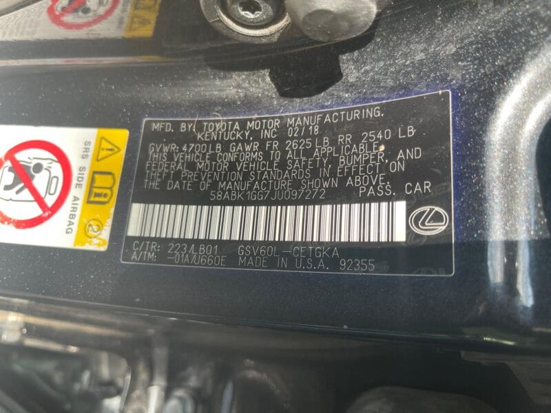 LEXUS ES 350 BLACK 3.5 V6 2018