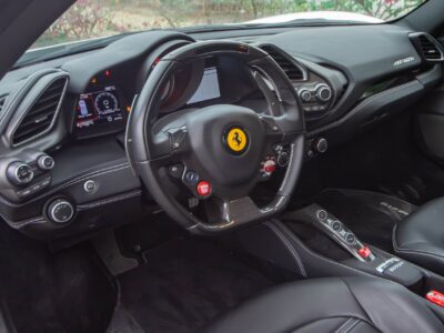 Ferrari 488 GTB 2019 twin-turbocharged V8 engine, producing 670 horsepower