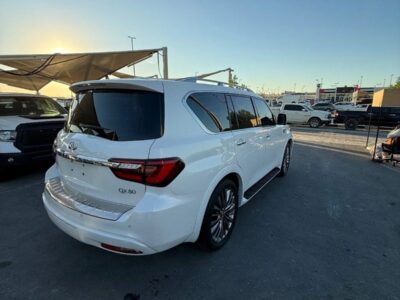 2020 Infiniti QX80 Excellence 5.6 litre 8 Cylinder Engine White Tan GCC Specs