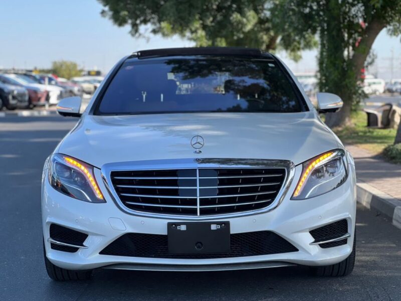 MERCEDES S 500 (V8) twin-turbo petrol engine WHITE BROWN 2015