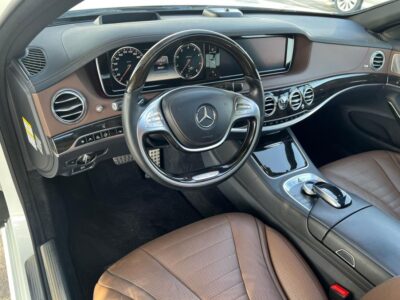 MERCEDES S 500 (V8) twin-turbo petrol engine WHITE BROWN 2015
