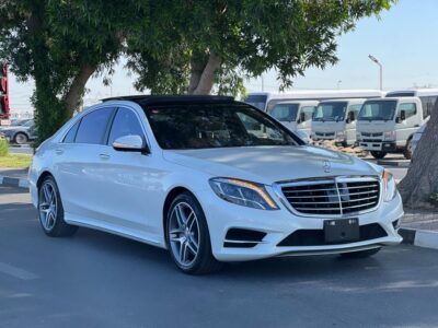 MERCEDES S 500 (V8) twin-turbo petrol engine WHITE BROWN 2015