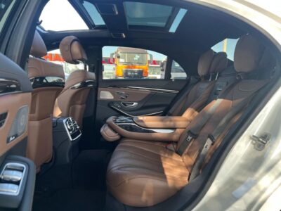 MERCEDES S 500 (V8) twin-turbo petrol engine WHITE BROWN 2015