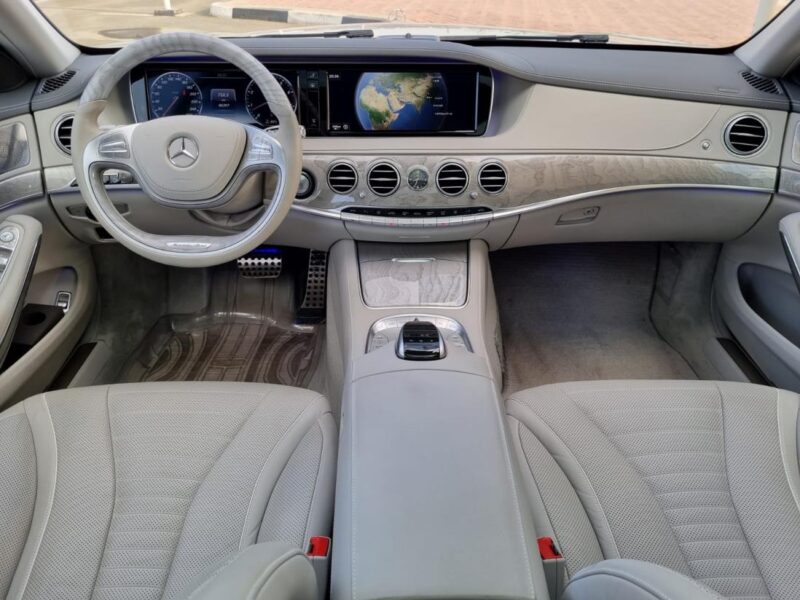 2015 Mercedes-Benz S 500 L 4.0L twin-turbo V8 Engine White Grey
