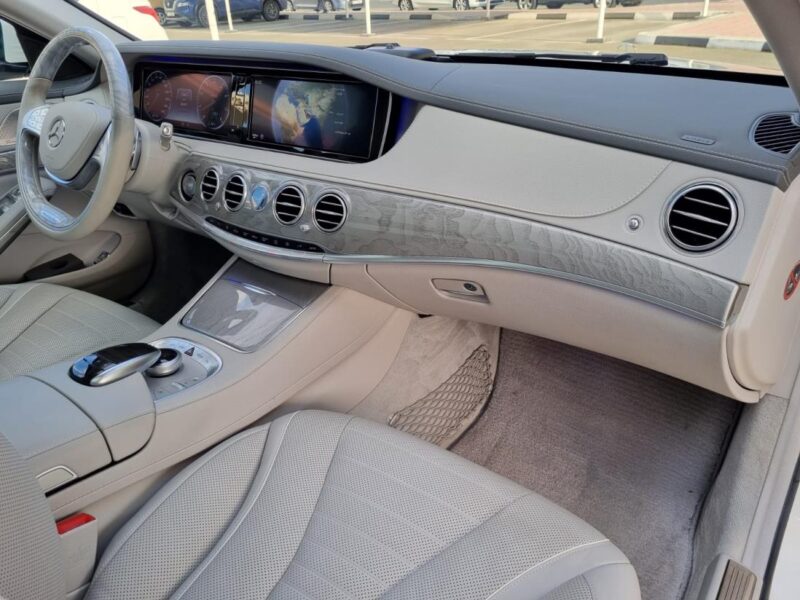 2015 Mercedes-Benz S 500 L 4.0L twin-turbo V8 Engine White Grey