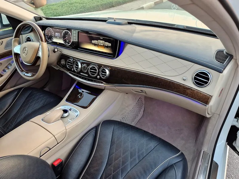 2014 Mercedes-Benz S-Class S 550 8 Cylinder Engine White Black