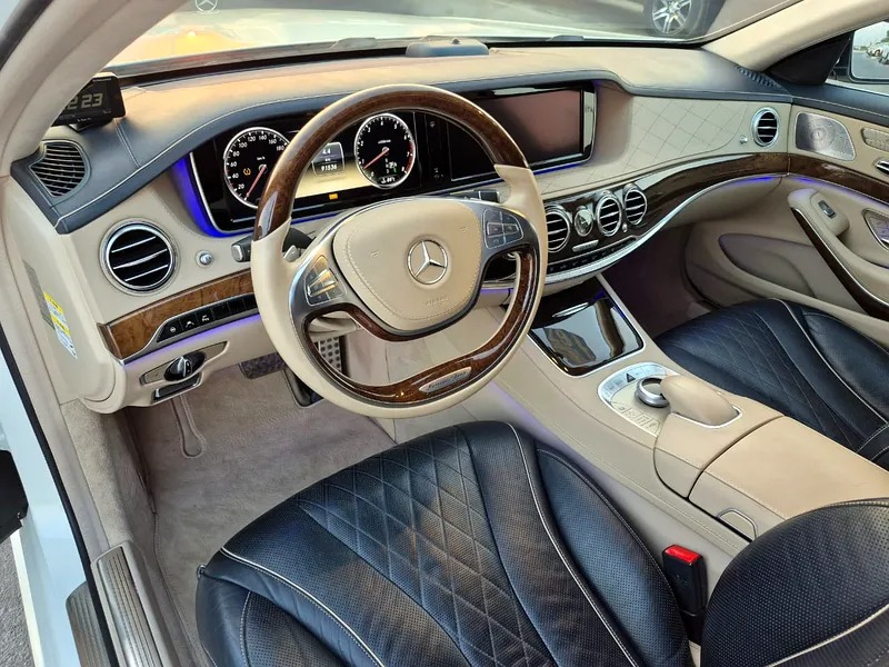 2014 Mercedes-Benz S-Class S 550 8 Cylinder Engine White Black