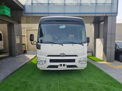 2017 Toyota Coaster Toyota DIESEL V6 4.2L White Beige GCC Specs