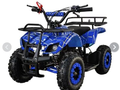 Mini Atv 49CC 2 Stroke Engine Pull start and Electric Start Blue