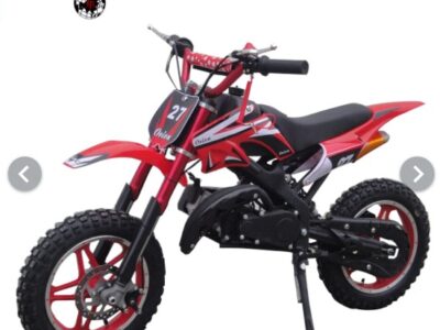 Mini dirt bike 49CC Electric start and pull start 2 stroke engine single cylinder Red