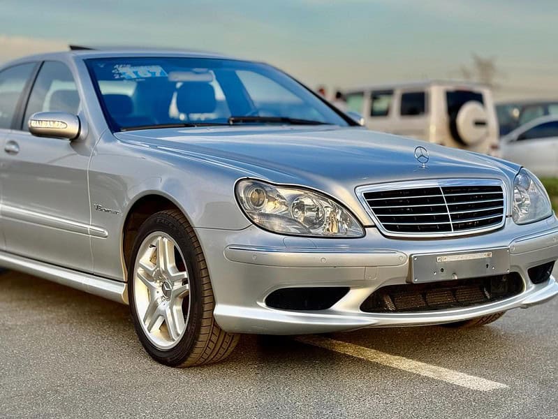 2003 Mercedes-Benz S 55 AMG 5.4 liters V8 Engine Silver Black