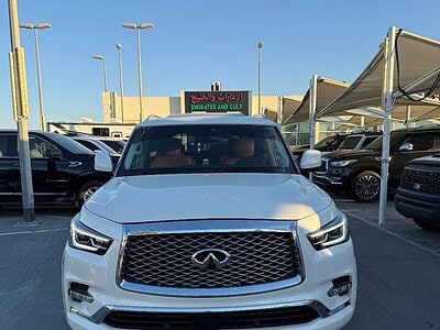 2020 Infiniti QX80 Excellence 5.6 litre 8 Cylinder Engine White Tan GCC Specs
