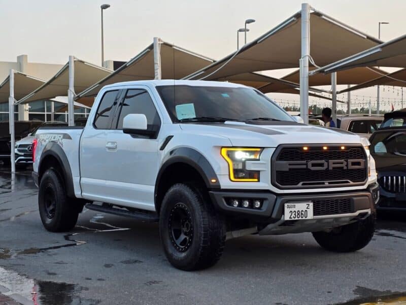 2017 Ford F-150 Raptor 3.5-liter twin-turbo V6 White Grey Good Condition