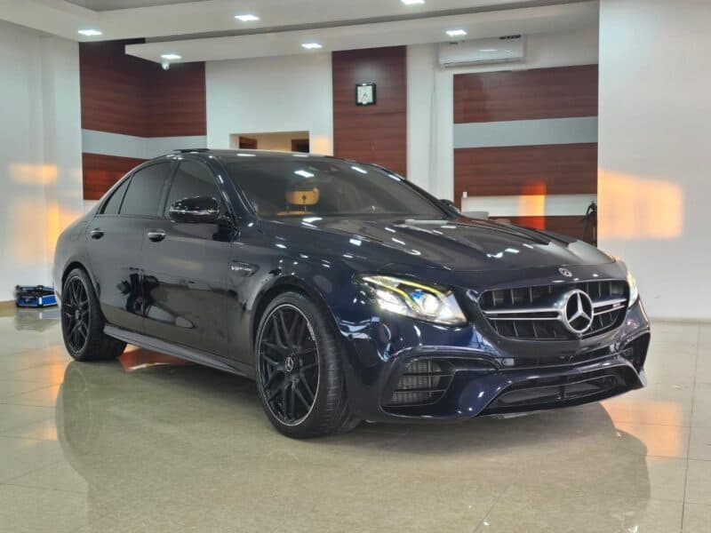 2018 Mercedes-Benz AMG E63 S 4.0L Twin-Turbocharged V8 Blue Beige