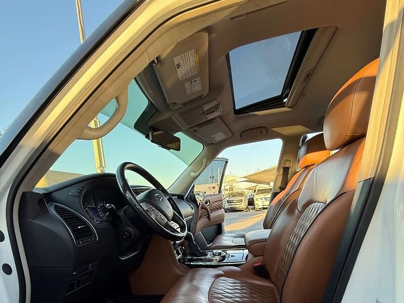 2020 Infiniti QX80 Excellence 5.6 litre 8 Cylinder Engine White Tan GCC Specs