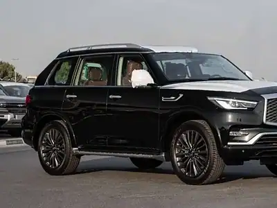 2025 Infiniti QX80 5.6 litre V8 Engine GCC Specs Black Tan