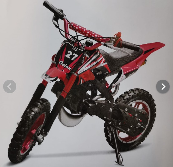 Mini dirt bike 49CC Electric start and pull start 2 stroke engine single cylinder Red