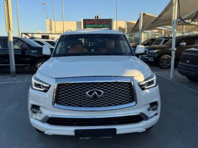 2020 Infiniti QX80 Excellence 5.6 litre 8 Cylinder Engine White Tan GCC Specs