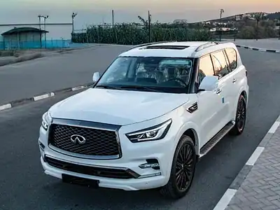 2025 Infiniti QX80 5.6 litre V8 Engine Petrol GCC Spec 0KM White Tan