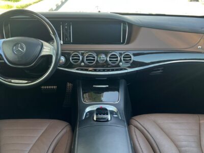 MERCEDES S 500 (V8) twin-turbo petrol engine WHITE BROWN 2015