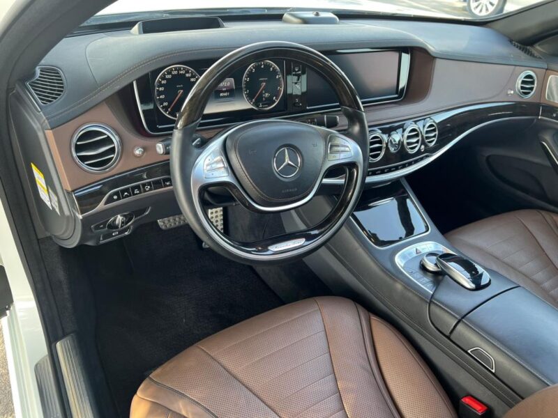MERCEDES S 500 (V8) twin-turbo petrol engine WHITE BROWN 2015