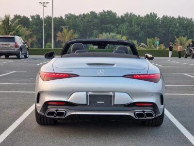 2022 Mercedes-AMG SL 55 4.0-liter V8 biturbo Engine Silver