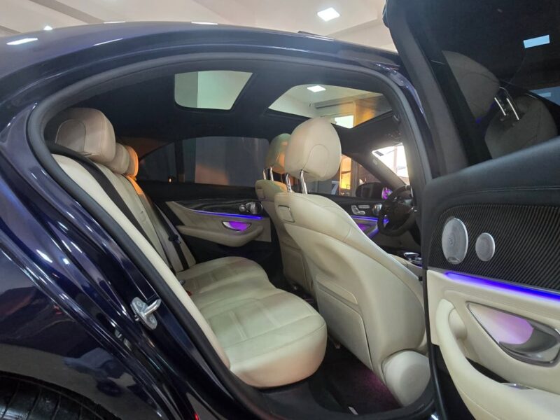 2018 Mercedes-Benz AMG E63 S 4.0L Twin-Turbocharged V8 Blue Beige