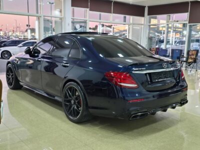 2018 Mercedes-Benz AMG E63 S 4.0L Twin-Turbocharged V8 Blue Beige
