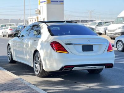 MERCEDES S 500 (V8) twin-turbo petrol engine WHITE BROWN 2015