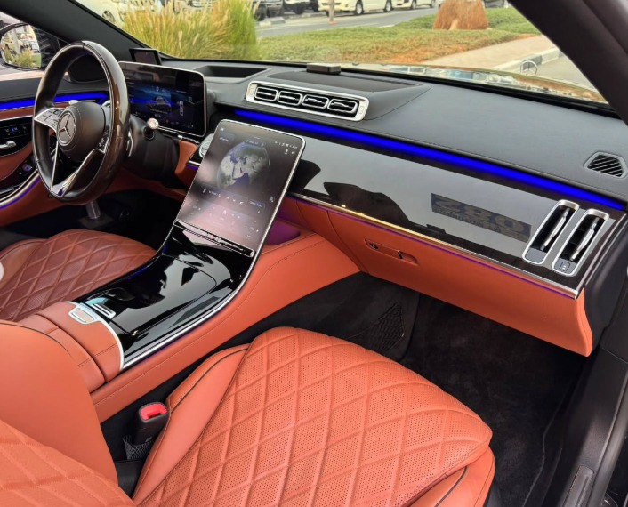 2021 MERCEDES BENZ S 500 V6 Black-Brown AUCTION GRADE 4.5/A