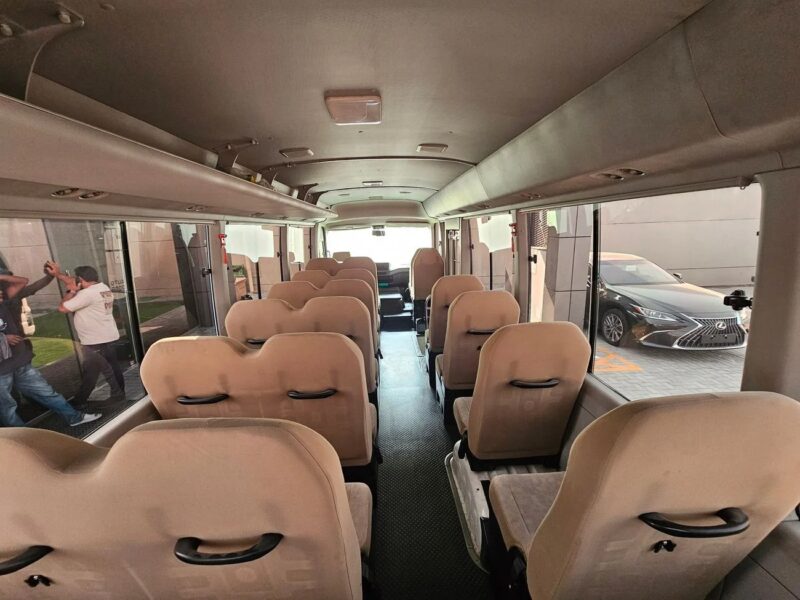 2017 Toyota Coaster Toyota DIESEL V6 4.2L White Beige GCC Specs