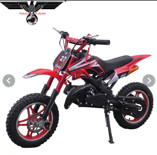 Mini dirt bike 49CC Electric start and pull start 2 stroke engine single cylinder Red