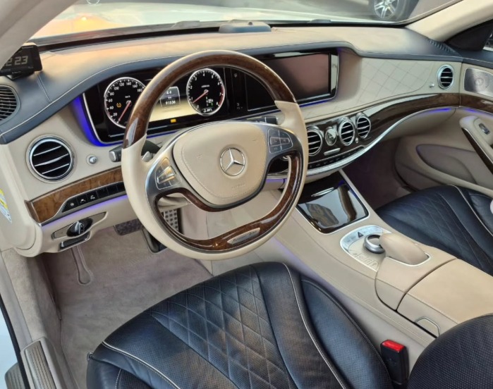 2014 MERCEDES BENZ S550 V8 White-Black AUCTION GRADE 4/B