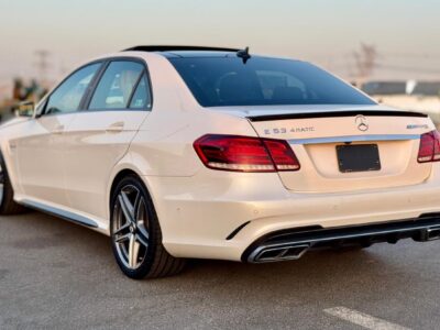 2014 Mercedes-Benz E63 AMG 5.5L twin-turbo V8 White Beige