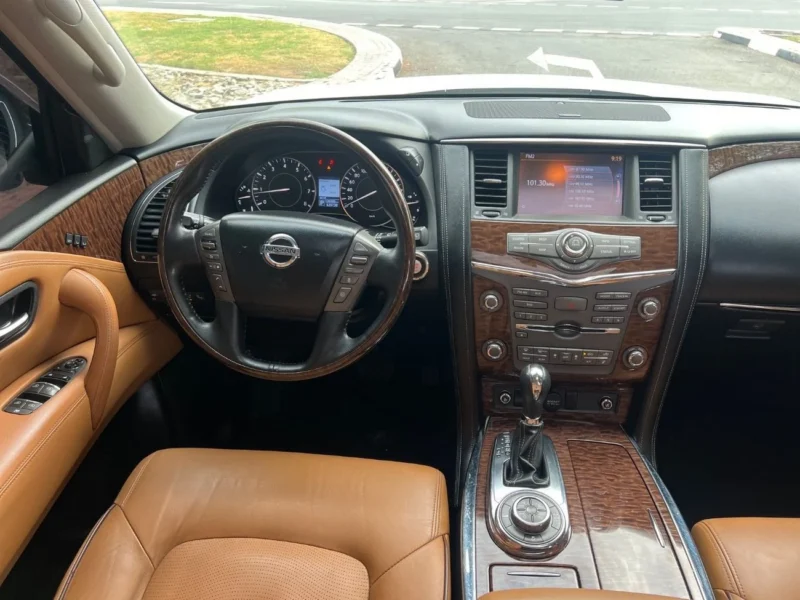 2017 Nissan Patrol LE Platinum 5.6L 8 Cylinders Petrol Engine White Tan SUV